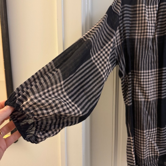 TWO NewYork Sheer Plaid Bohemian top - Picture 4 of 6